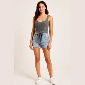 Size medium grey aerie wrap around crop top